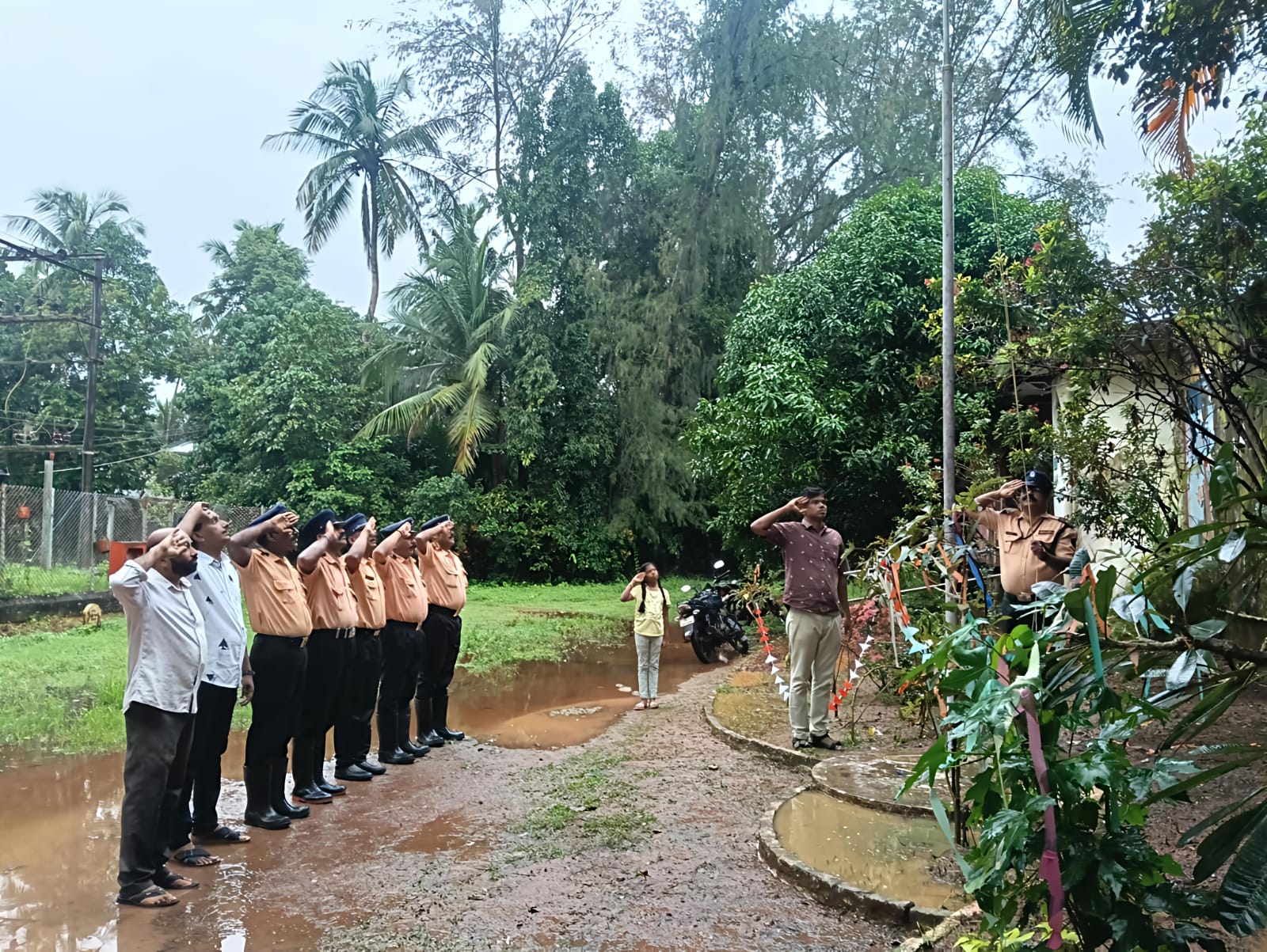 Monisha Security Agency team at a flag salute ceremony